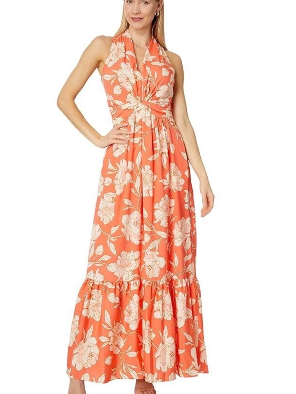 Vince Camuto Floral Halter Maxi Dress